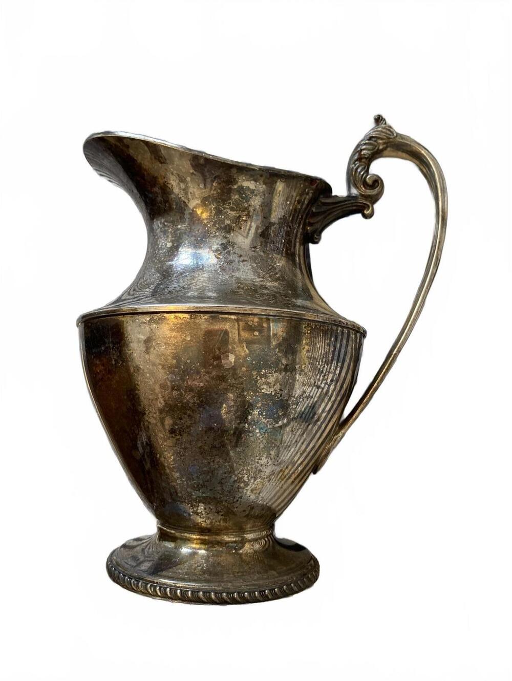 Antique Ornate Metal Ewer – EP Copper & Britannia Metal – Victorian Era